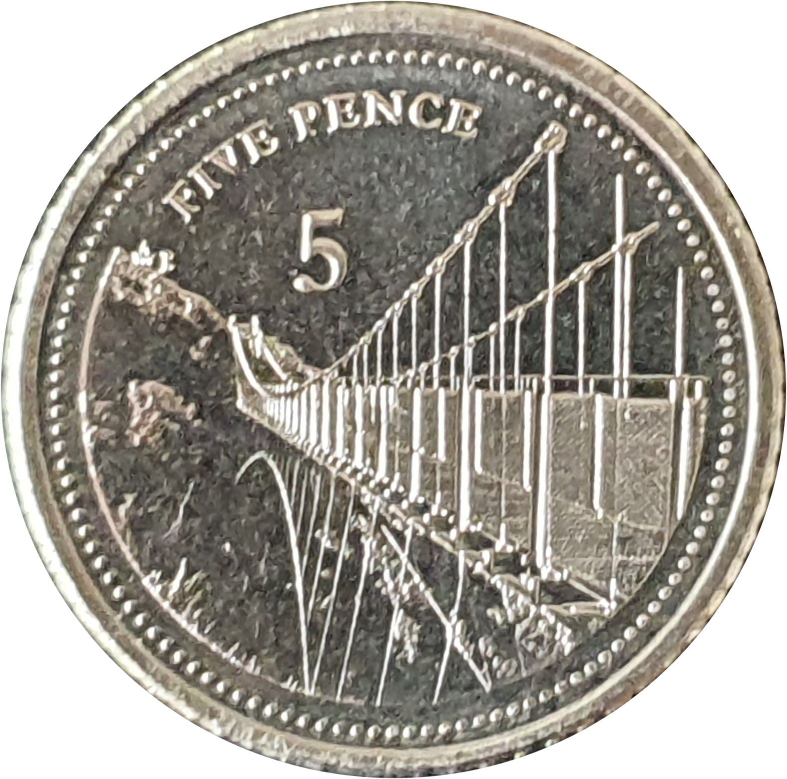 Gibraltar | 5 Pence Coin | Queen Elizabeth II | Windsor Bridge | 2020