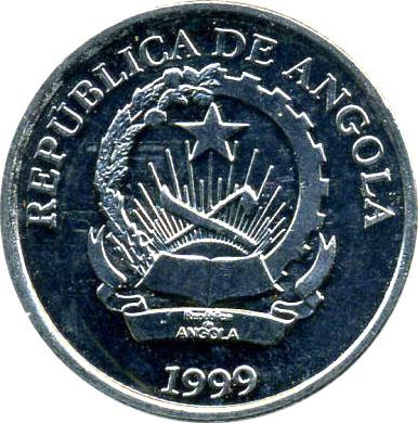 Angola | 2 Kwanzas Coin | Gear | Wreath | KM:98 | 1999