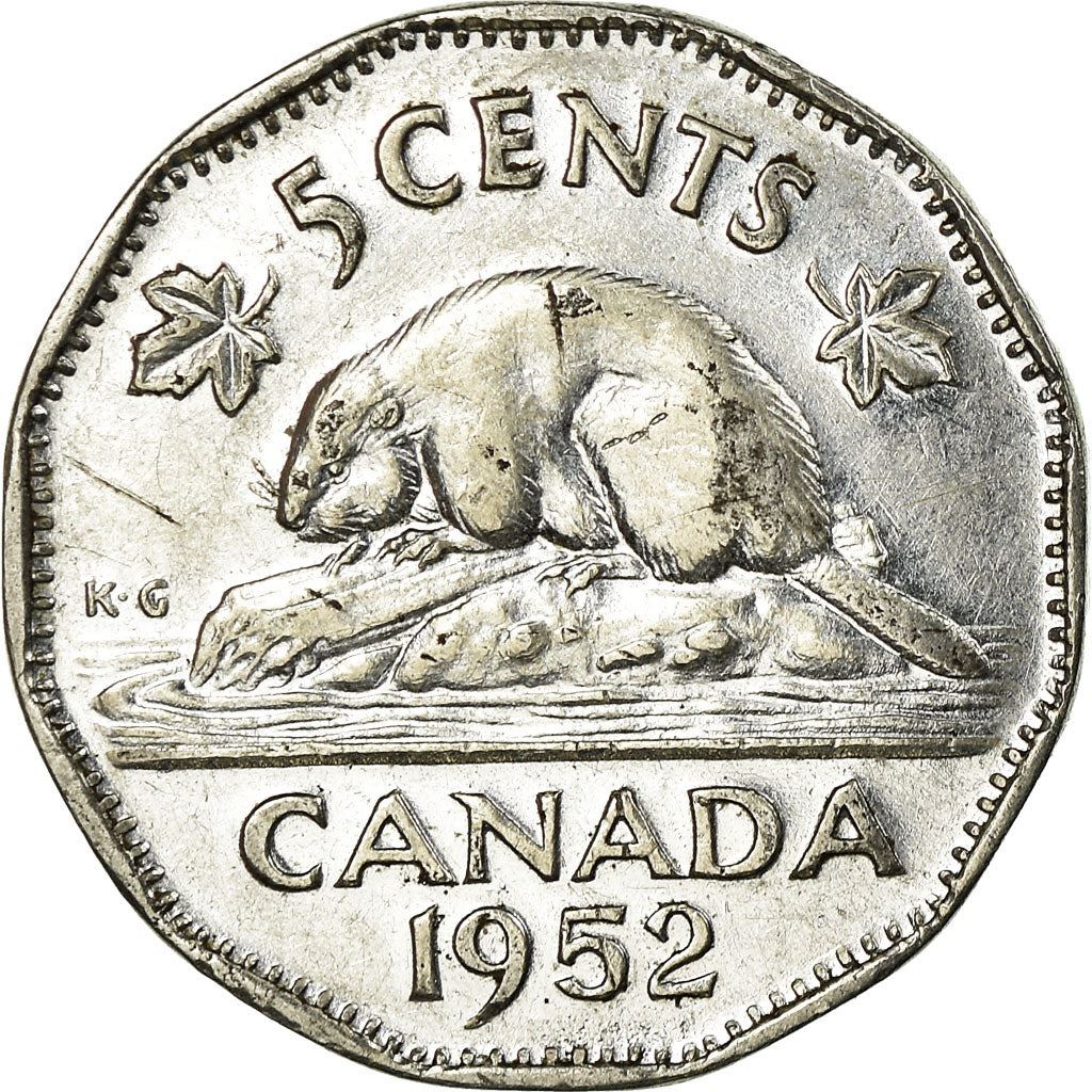 Canada | 5 Cents Coin | Chromium plated steel | steel | KM:42a | 1951-1952