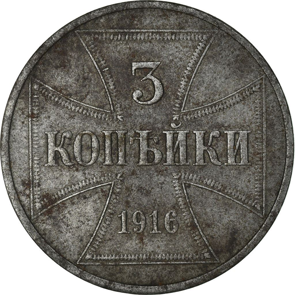 German Empire 3 Kopecks Coin | Deutsches Reich | Wilhelm II | Military Coinage | KM23 | 1916