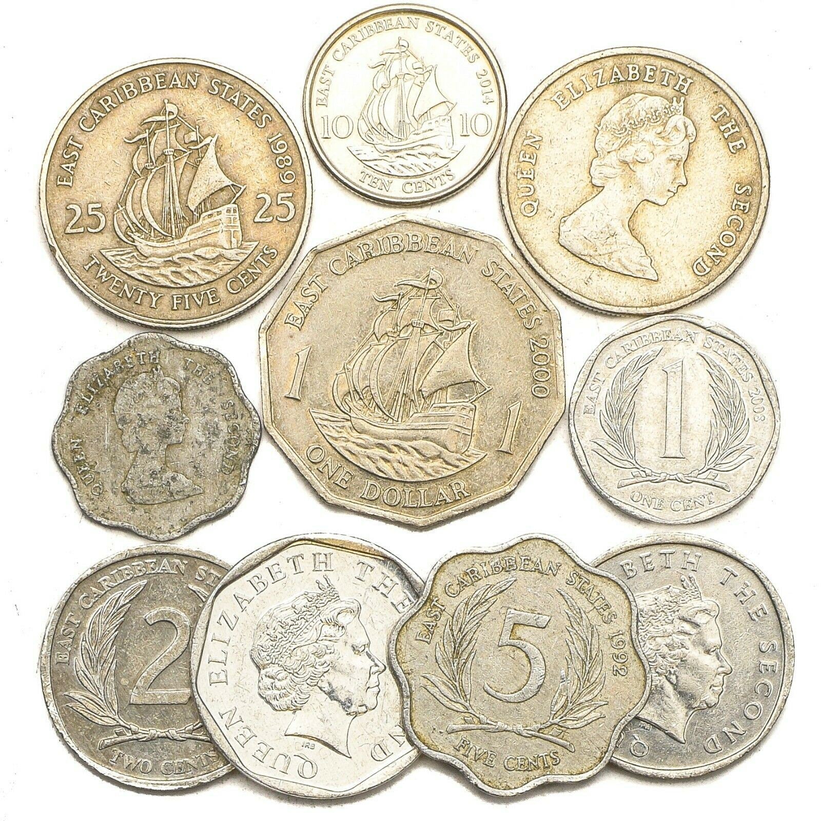 Eastern Caribbean States 10 Mixed Coins | 1955 - 2020