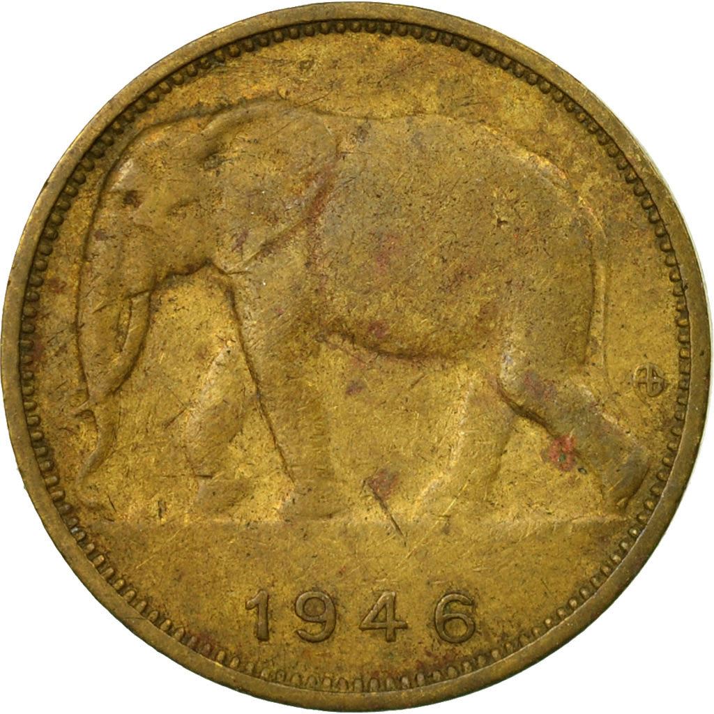 Belgian Congo | 1 Franc Coin | Elephant | Km:26 | 1944 - 1949