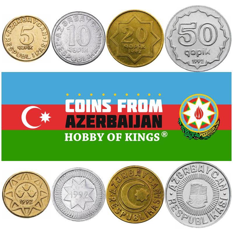 Azerbaijan | 4 Coin Set | 5 10 20 50 Qəpik | 1992 - 1994