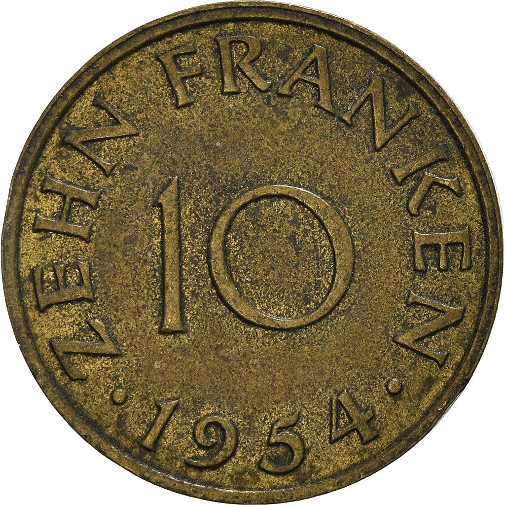 Saar | 10 Franken Coin | Industrial scene | Km:1 | 1954