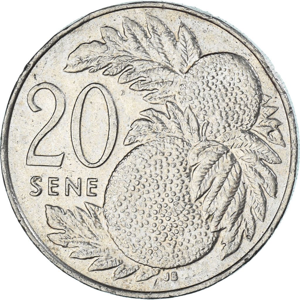 Samoa | 20 Sene Coin | Malietoa Tanumafili II | Bread Fruit | Km:133 | 2002 - 2006