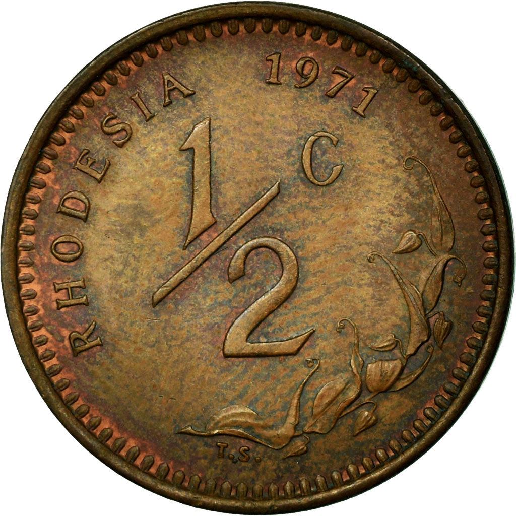 Rhodesia | 1/2 Cent Coin | Antelopes | Km:9 | 1970 - 1977