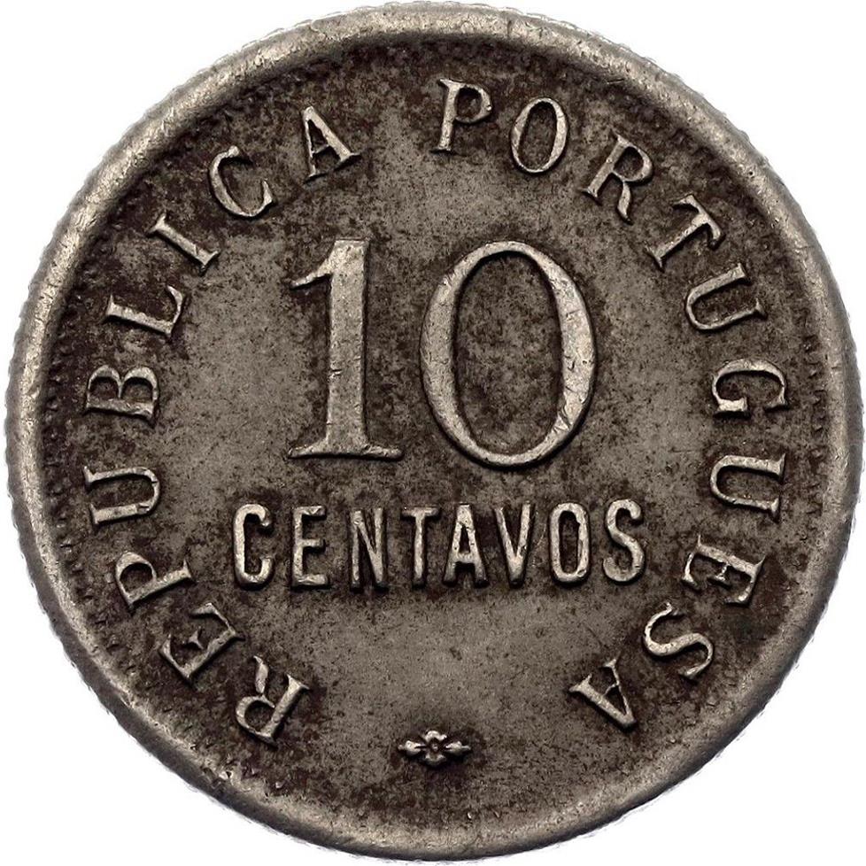 Angola | 10 Centavos Coin | Libertine | KM:63 | 1921 - 1923