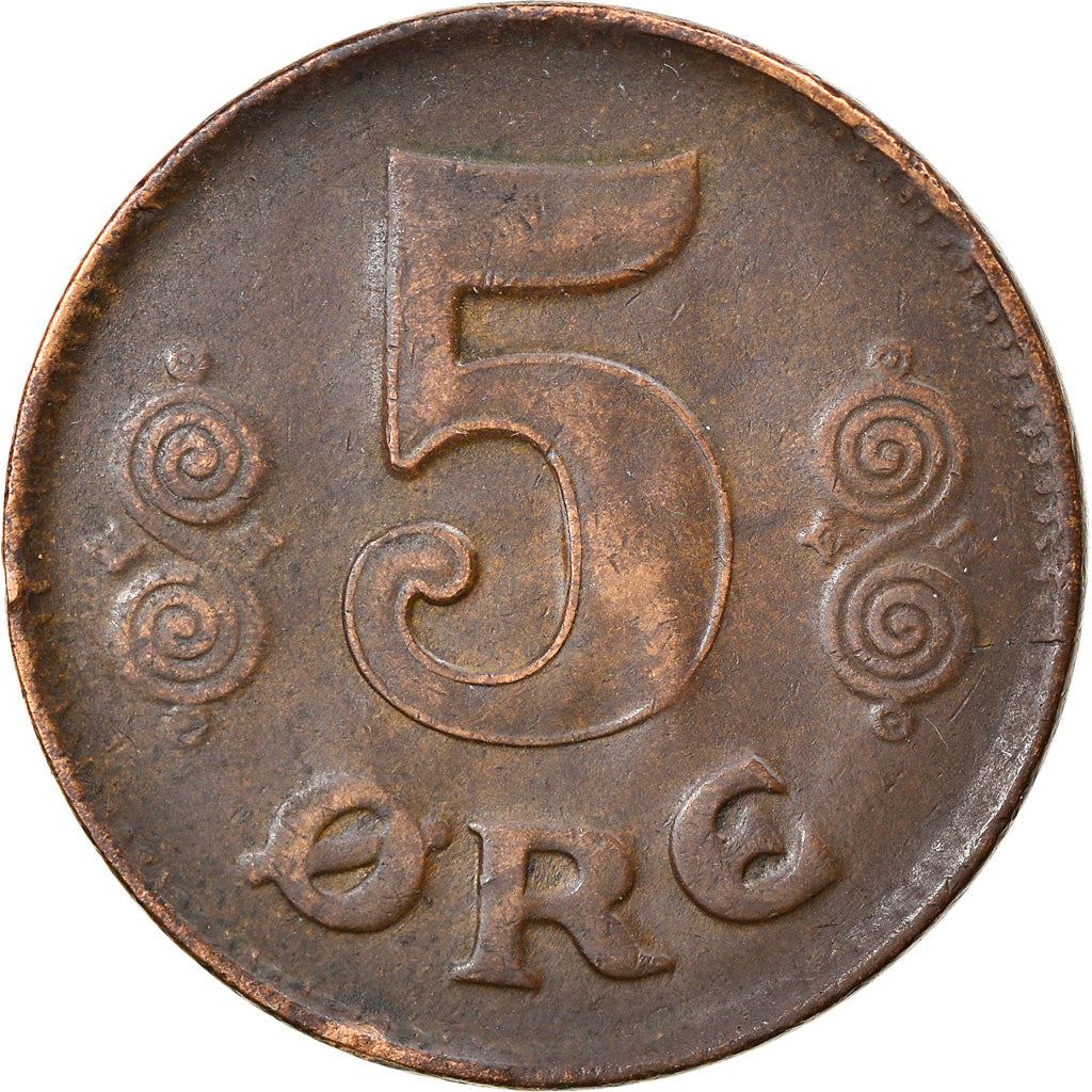 Denmark | 5 Ore Coin | Monogram | Km:814 | 1913 - 1923