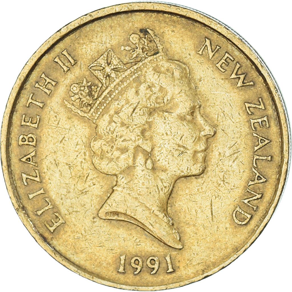 New Zealand | 2 Dollars Coin | Elizabeth II | White Heron | Kotuku | Km:79 | 1990 - 1998
