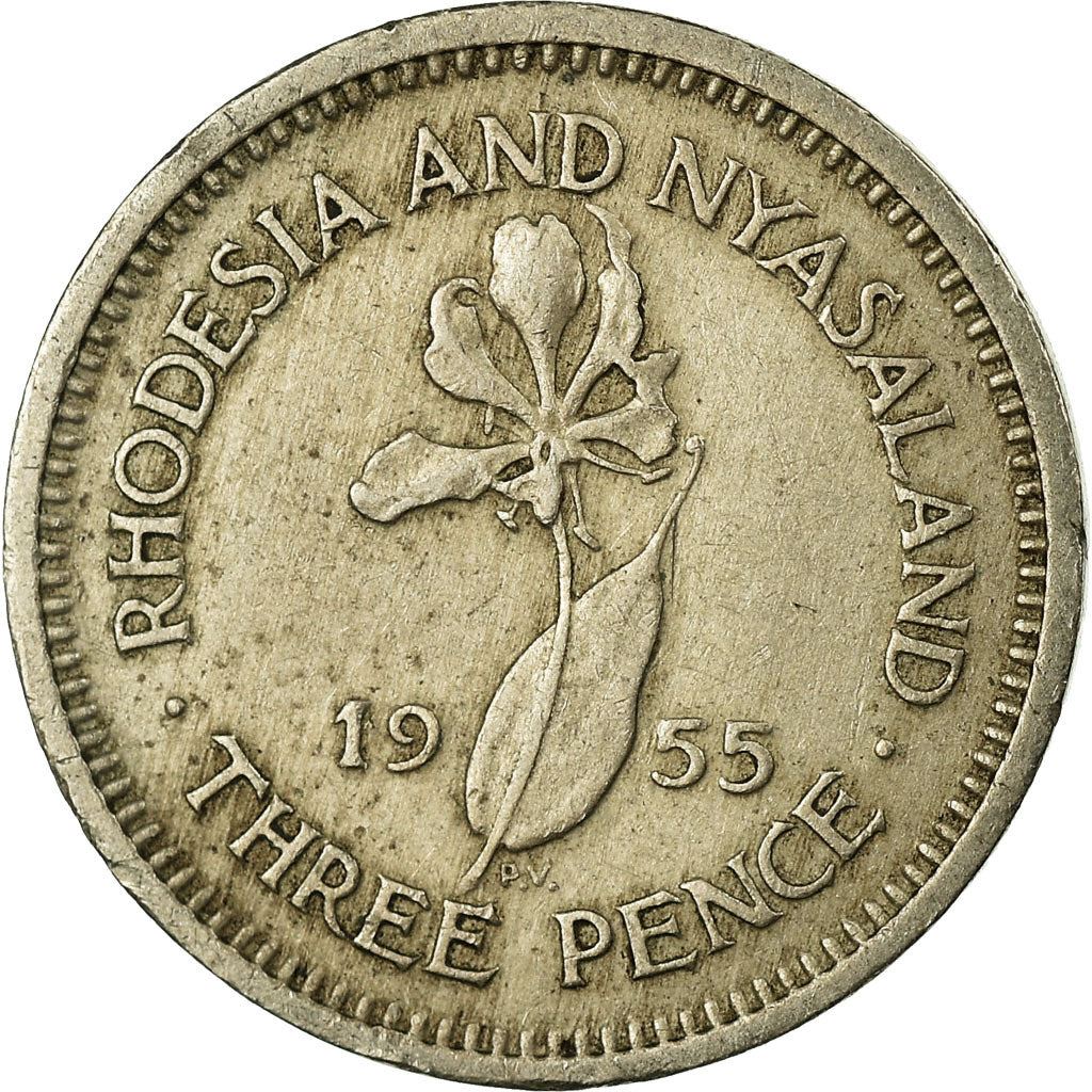 Rhodesia and Nyasaland | 3 Pence Coin | Elizabeth II | Flame Lily | Km:3 | 1955 - 1964