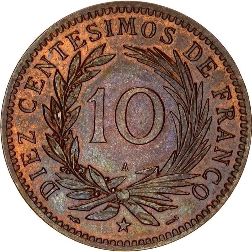 Dominican Republic 10 Centesimos | KM9 | 1891