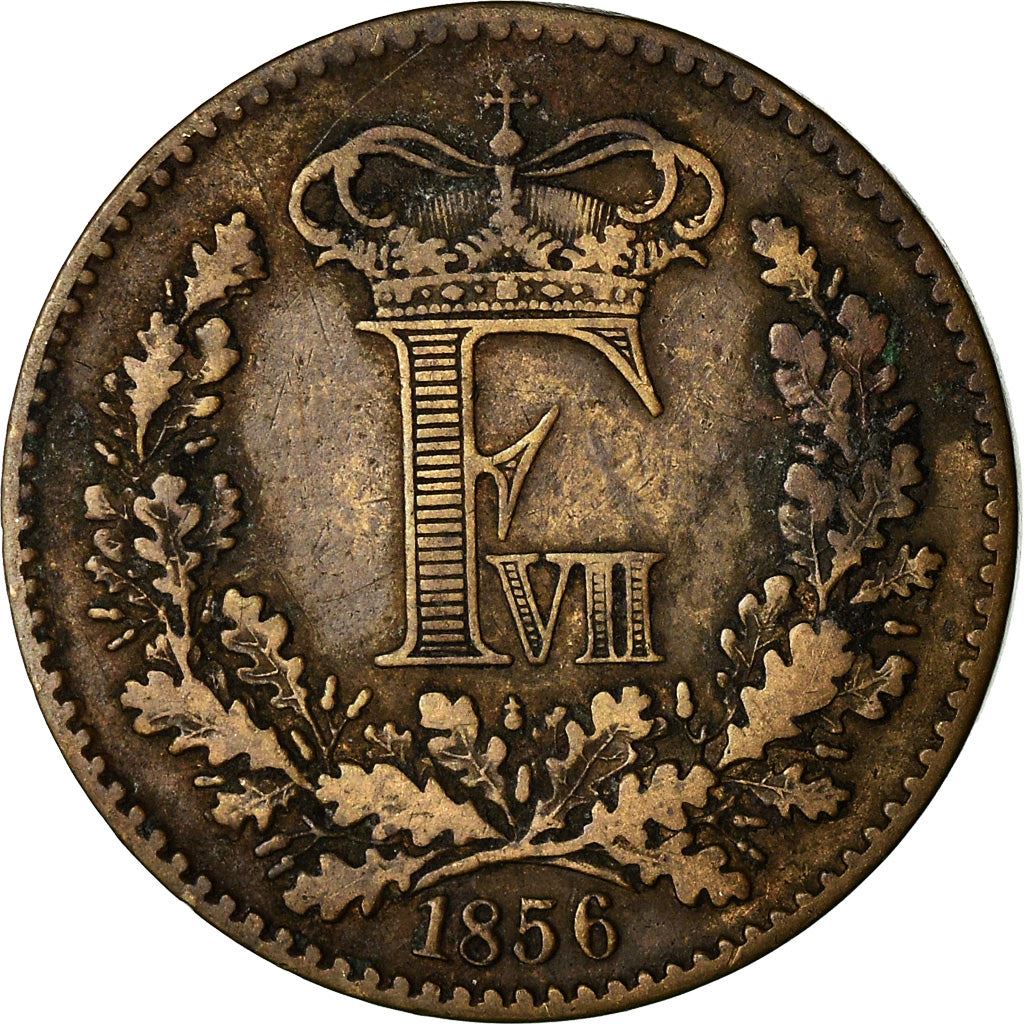 Denmark | 1 Skilling Rigsmont Coin | Bronze | KM:763 | 1856-1863