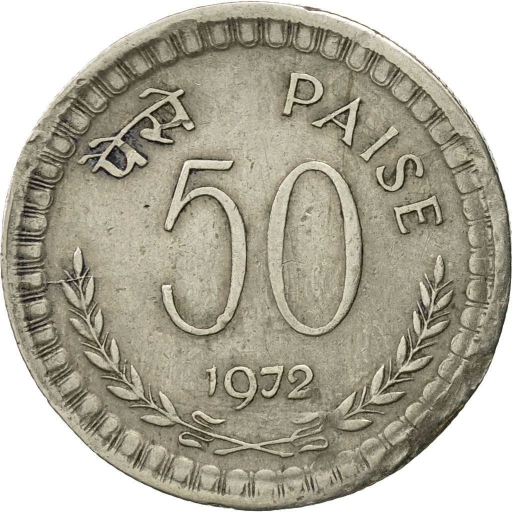 India 50 Paise Coin | 1972 - 1973 KM61