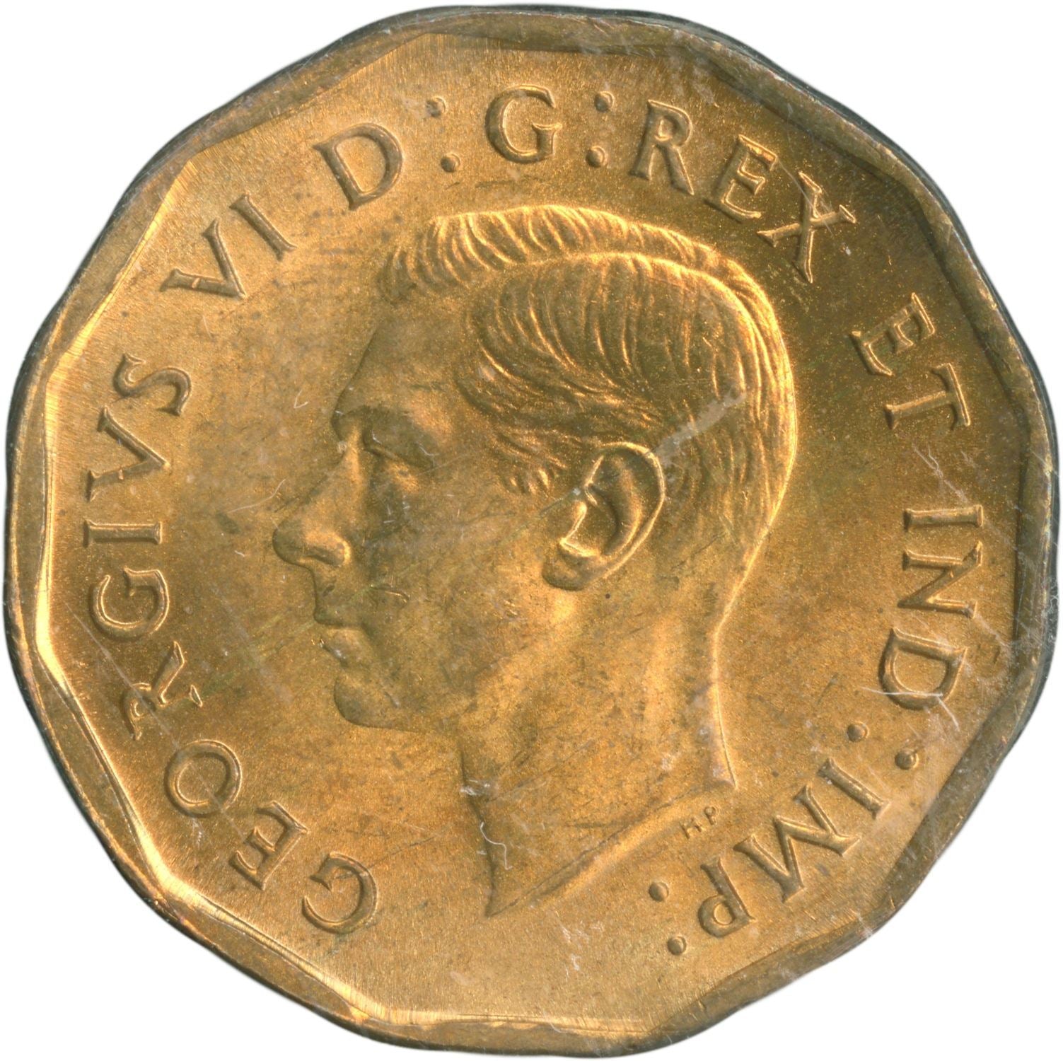 Kanados 5 centų moneta | Karalius Džordžas VI | Bebras | Klevų lapas | KM39 | 1942