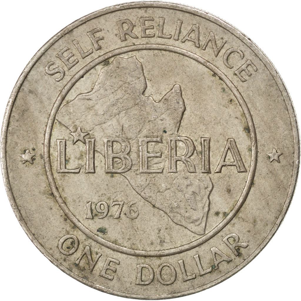 Liberia | 1 Dollar Coin | Copper-nickel | Map | KM:32 | 1976 - 1987