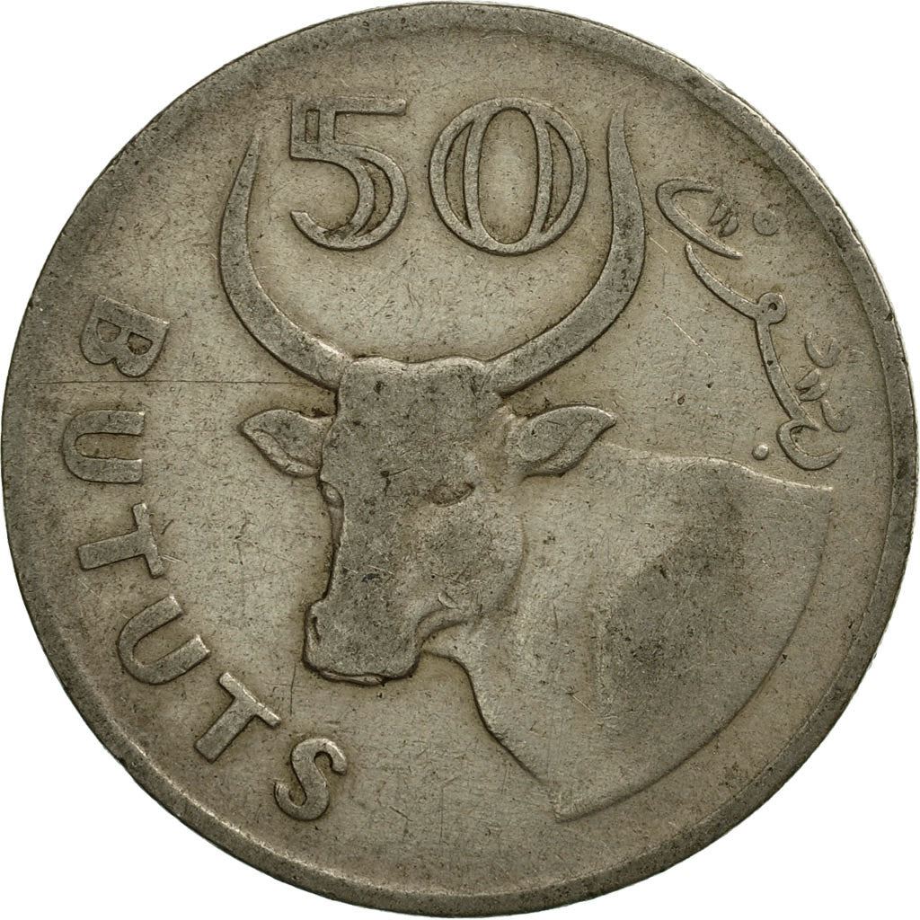 The Gambia | 50 Bututs Coin | African ox | Km:12 | 1971