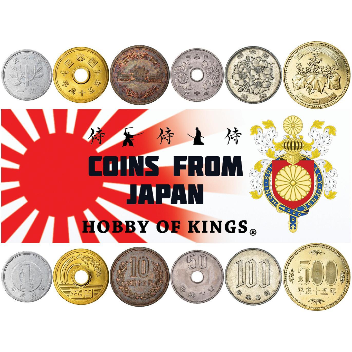 Japan | 6 Coin Set | 1 5 10 50 100 500 Yen | 1989 - 2019