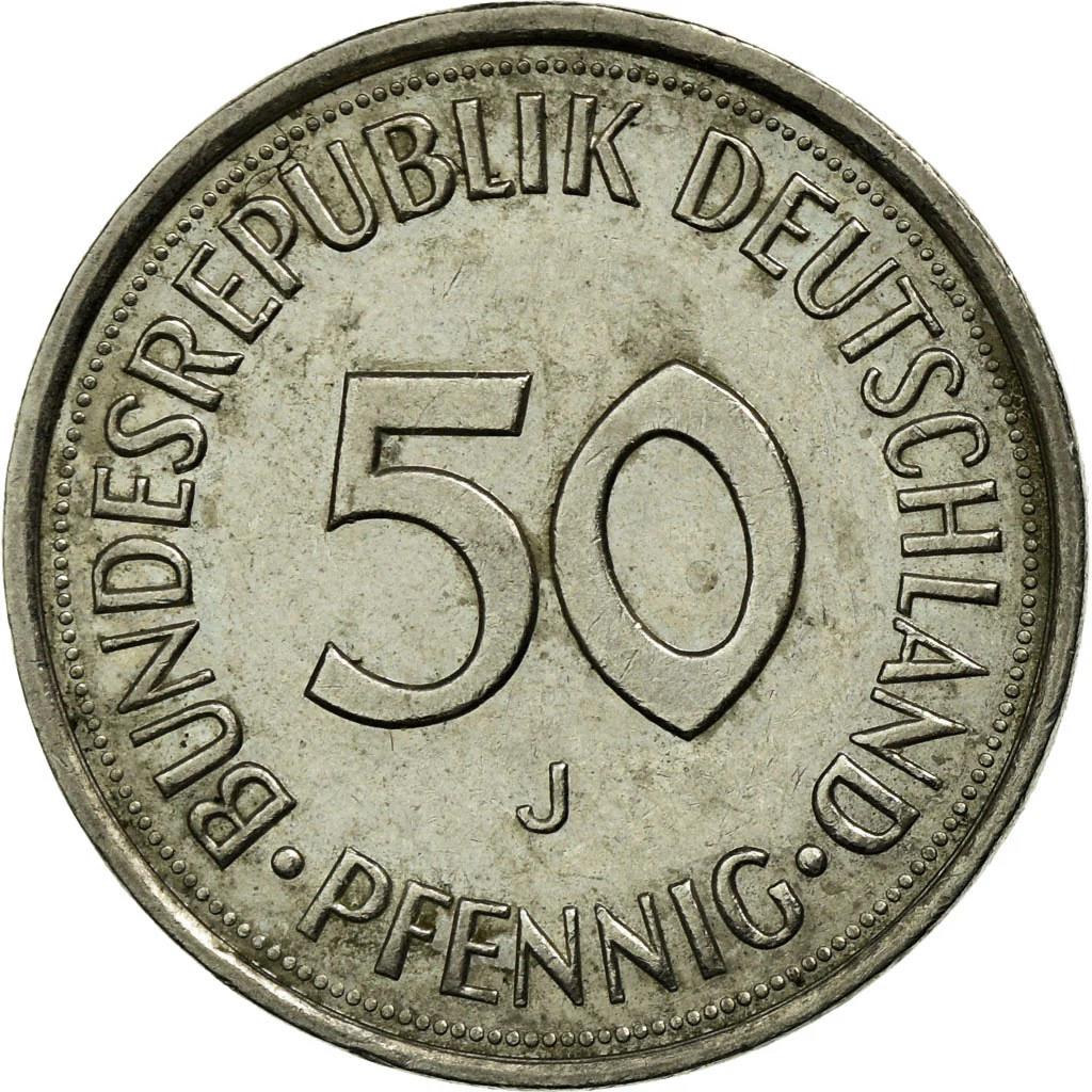 ドイツ 50ペニヒ硬貨 | 樫の木の植樹 | KM109 | 1950年 - 2001年