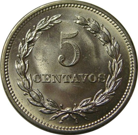 El Salvador 5 Centavos Coin | Francisco Morazan | KM134a | 1944 - 1952