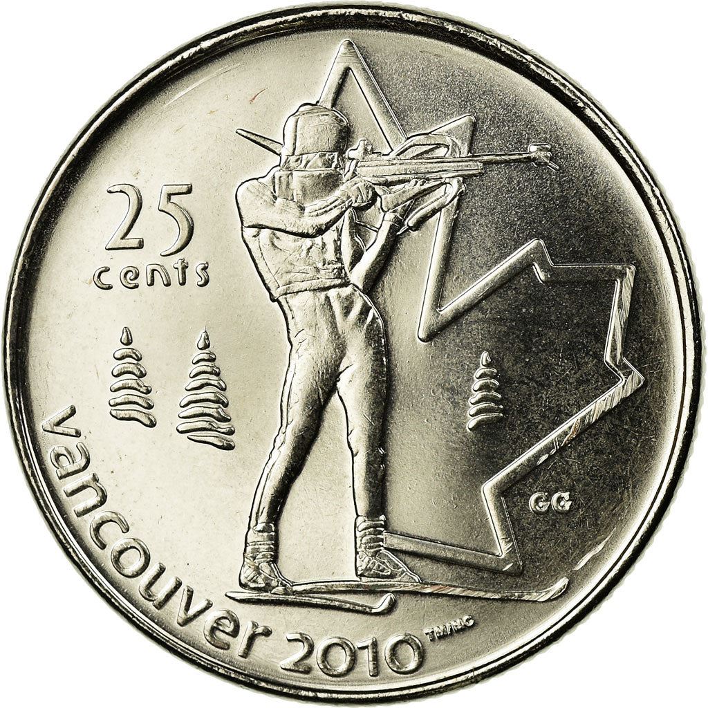 Canada | 25 Cents Coin | Nickel plated steel | Biathlon | KM:685 | 2007