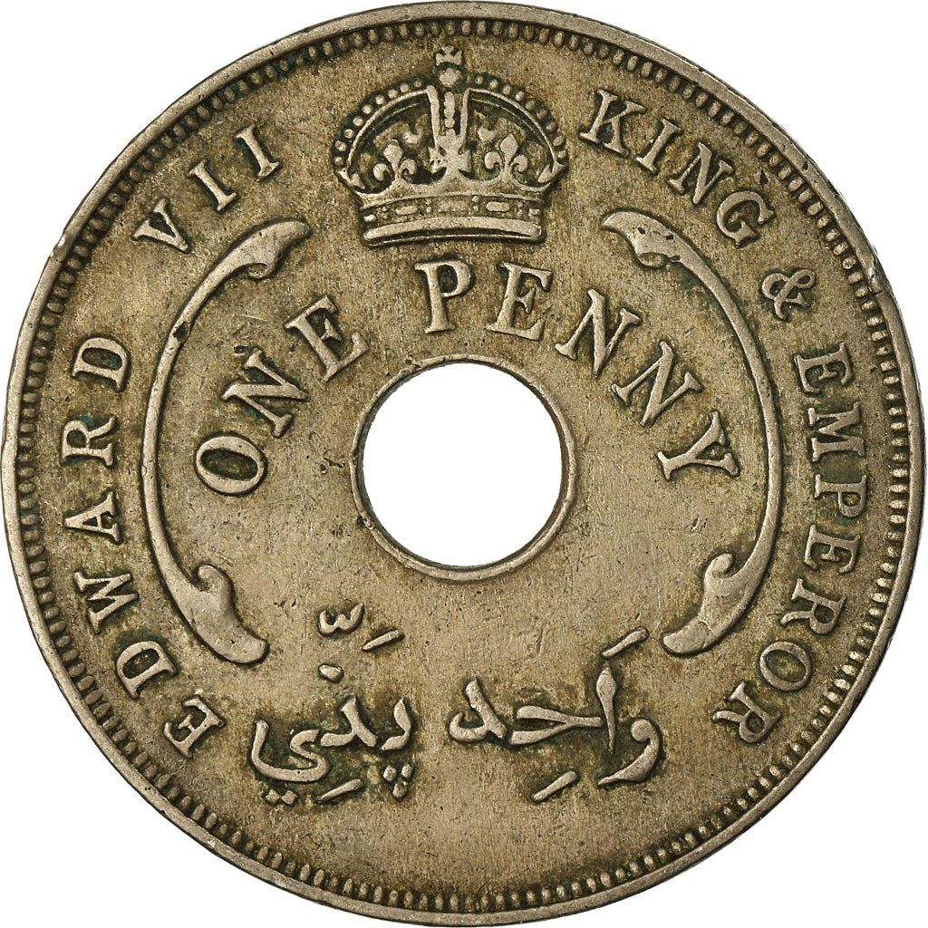 British West Africa | 1 Penny Coin | Crown | Hexagram | Km:2 | 1907 - 1910