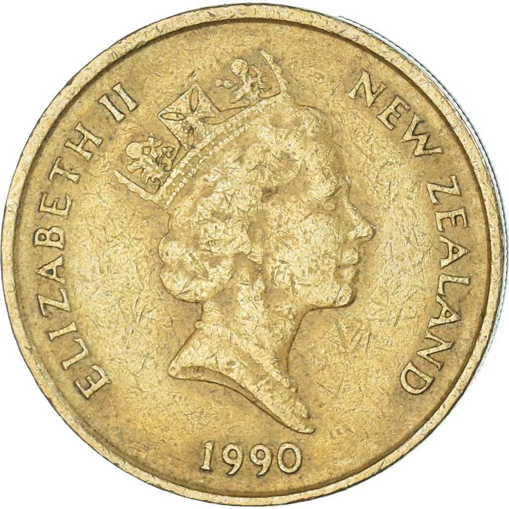 New Zealand | 2 Dollars Coin | Elizabeth II | White Heron | Kotuku | Km:79 | 1990 - 1998