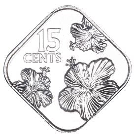 Bahamas | 15 Cents Coin | Hibiscus Flower | Flamingo | Marlin | KM230 | 2018