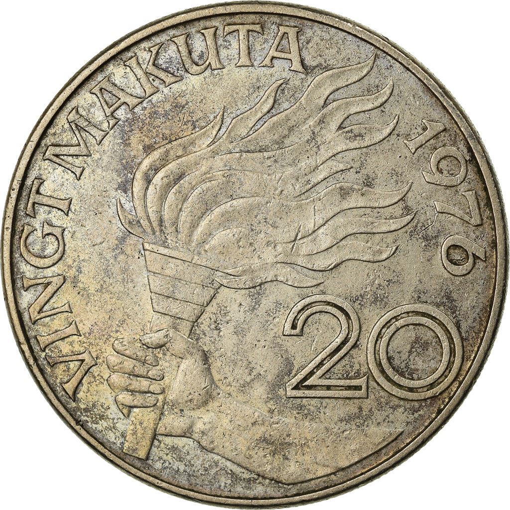 Zaire | 20 Makuta Coin | Mobutu Sese Seko | Km:8 | 1973 - 1976