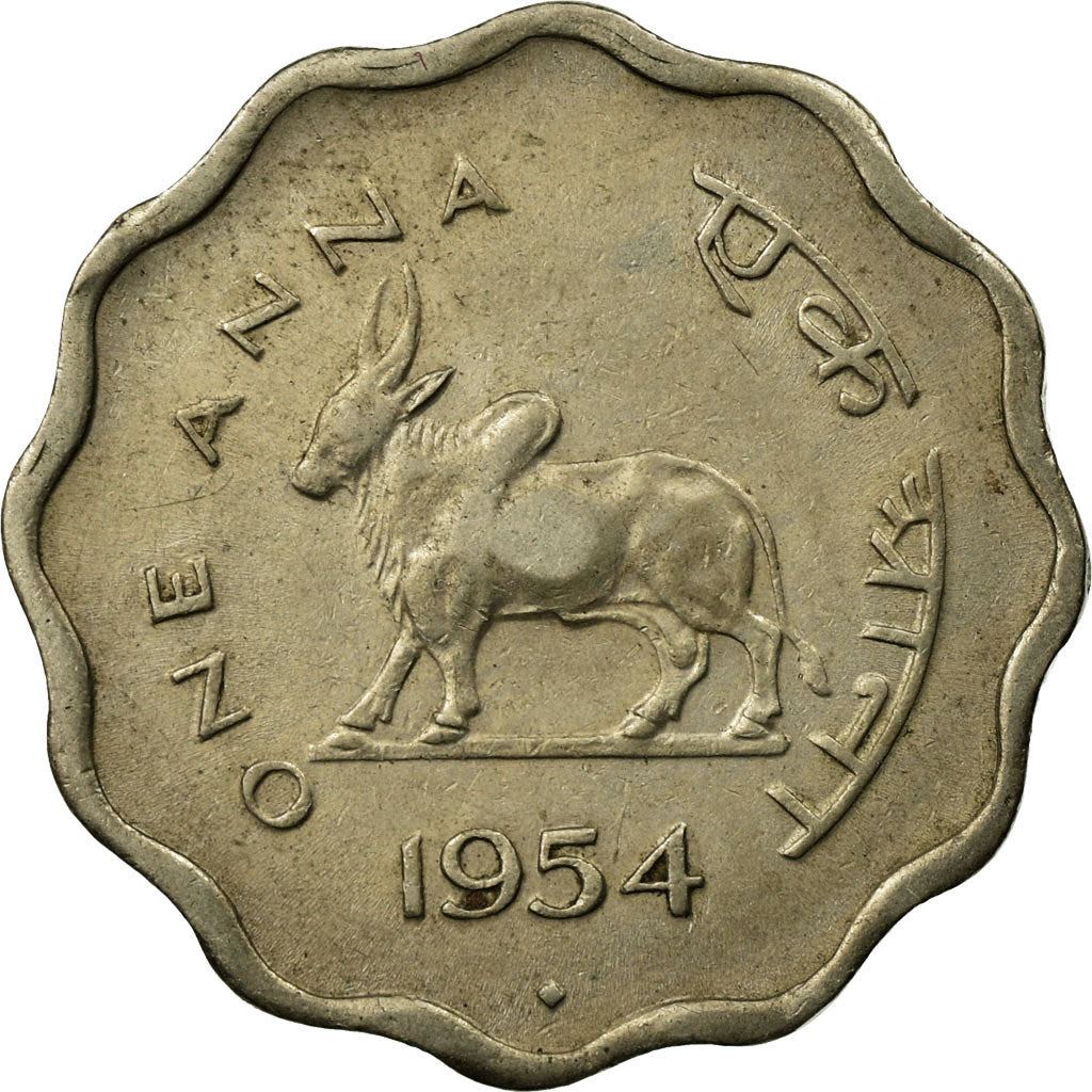India | 1 Anna Coin | Zebu | Km:3 | 1950 - 1954