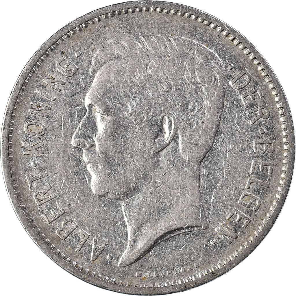 Belgian 1 Belga / 5 Francs Coin | Albert I Belgie | Star | Olive | KM98 | 1930 - 1933