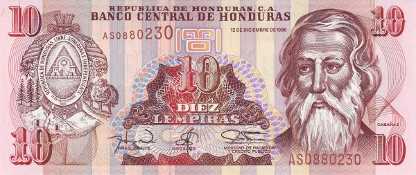 Honduras | 10 Lempiras Banknote | 1996 - 2008 | José Trinidad Cabañas | University City