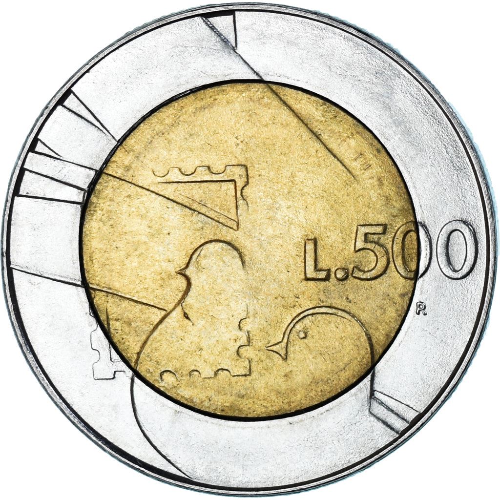 San Marino | 500 Lire Coin | Anniversary of San Marino | Km:256 | 1990