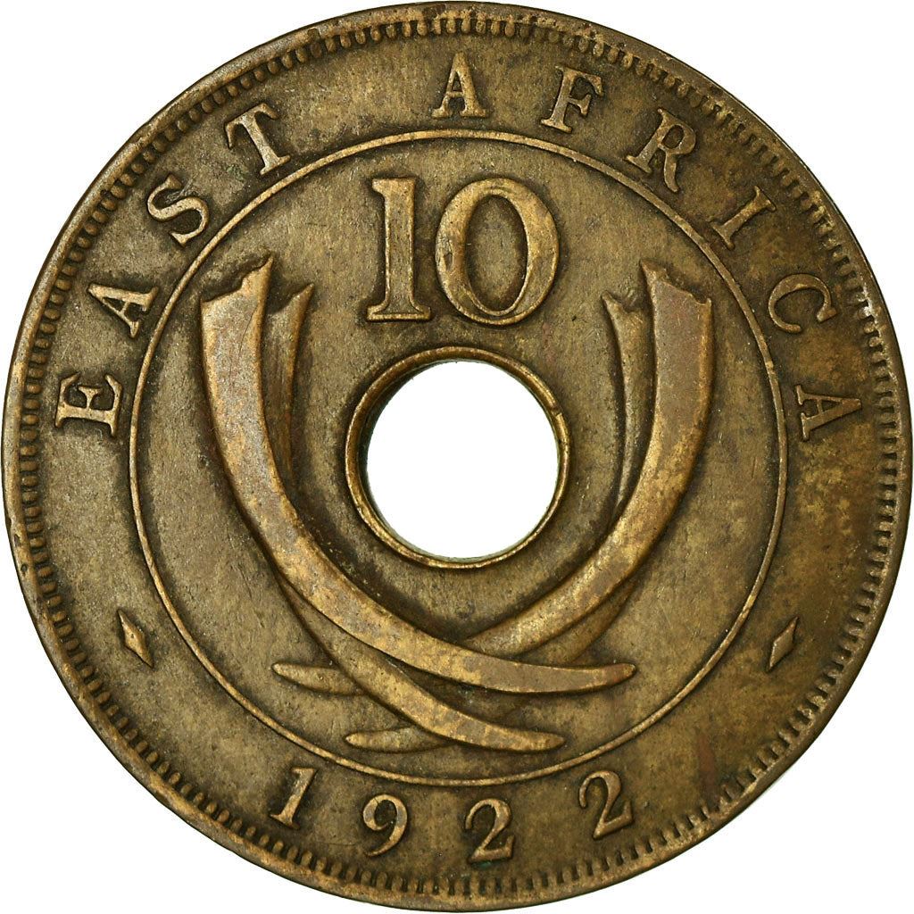 East Africa | 10 Cents Coin | Crown | Tusks | Km:19 | 1921 - 1936