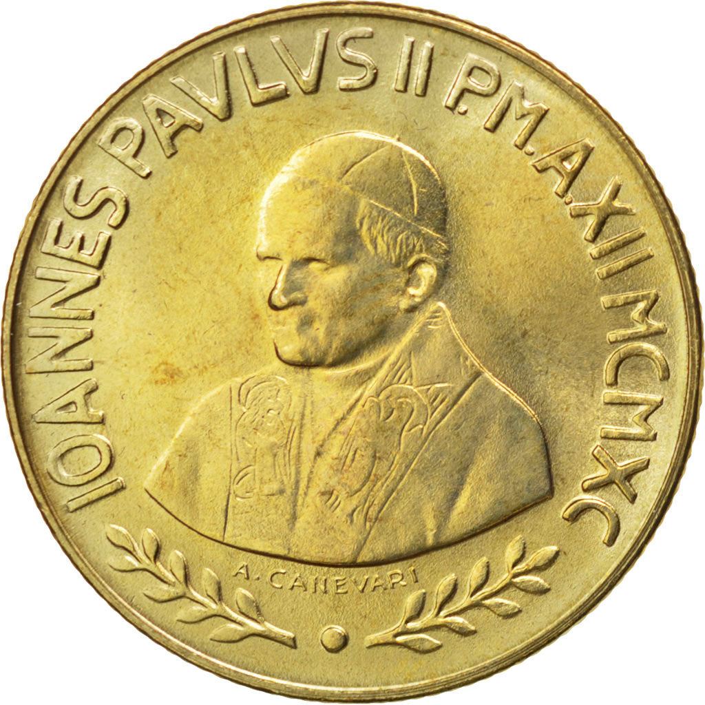 Vatikanstaten | 200 Lire-mønt | Johannes Paul II | Km:224 | 1990