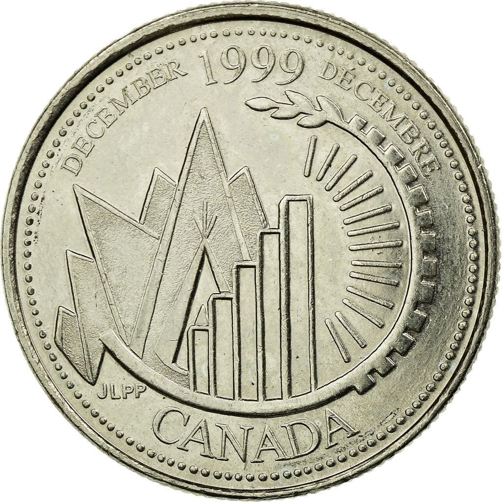 Canada | 25 Cents Coin | Geometrical Shapes | Nickel | KM:353 | 1999