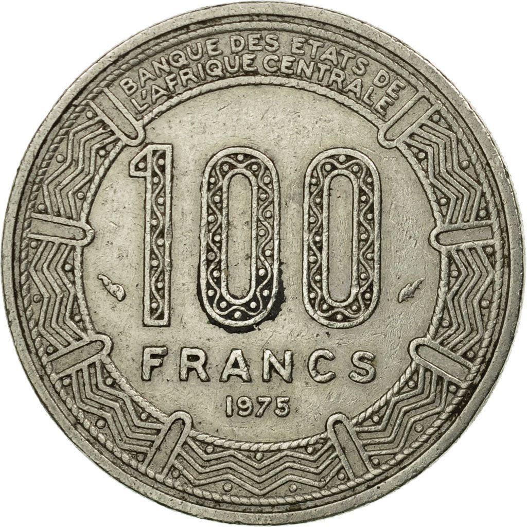 Central African Republic | 100 Francs Cfa Coin | Antelope | Km:7 | 1975 - 1990