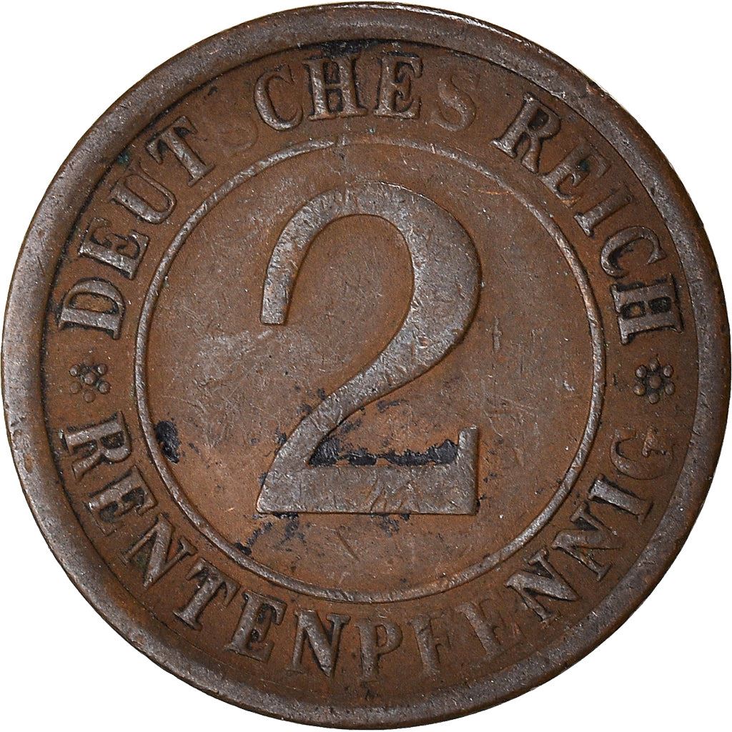 Germany | 2 Rentenpfennig Coin | Bronze | KM:31 | 1923 - 1924