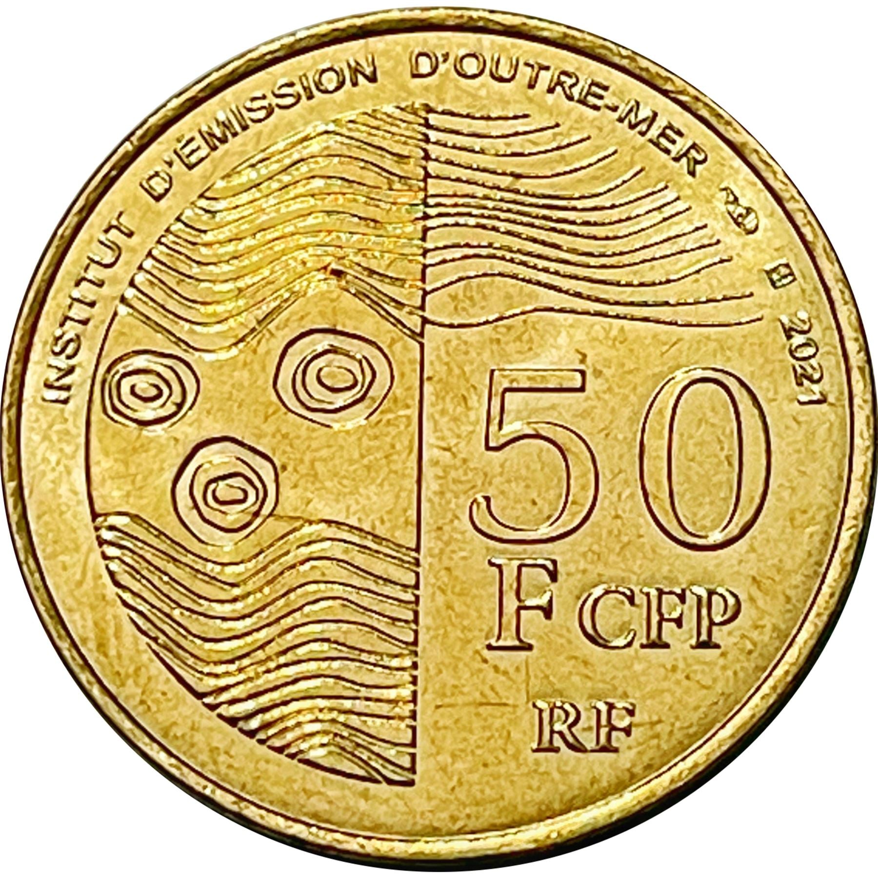 French Pacific Territories 50 Francs Coin | Cagou Bird | 2021