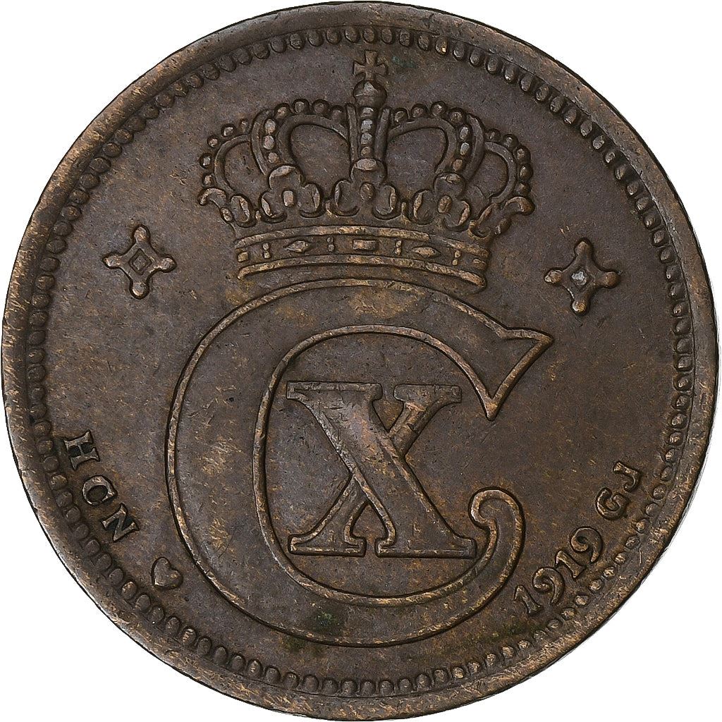 Denmark | 5 Ore Coin | Monogram | Km:814 | 1913 - 1923