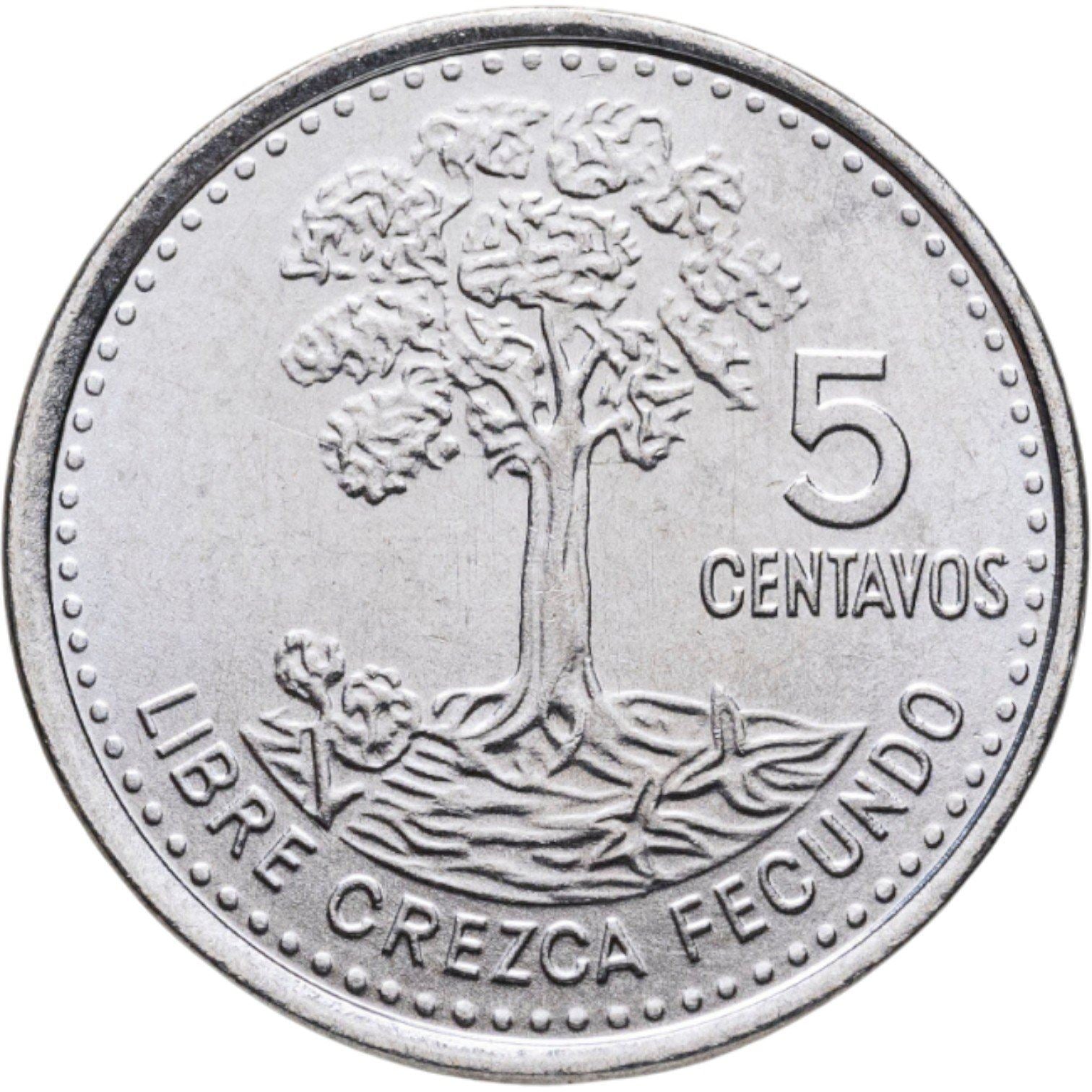 Guatemala | 5 Centavos Coin | Kapok Tree | Km:276.6A | 2009 - 2022