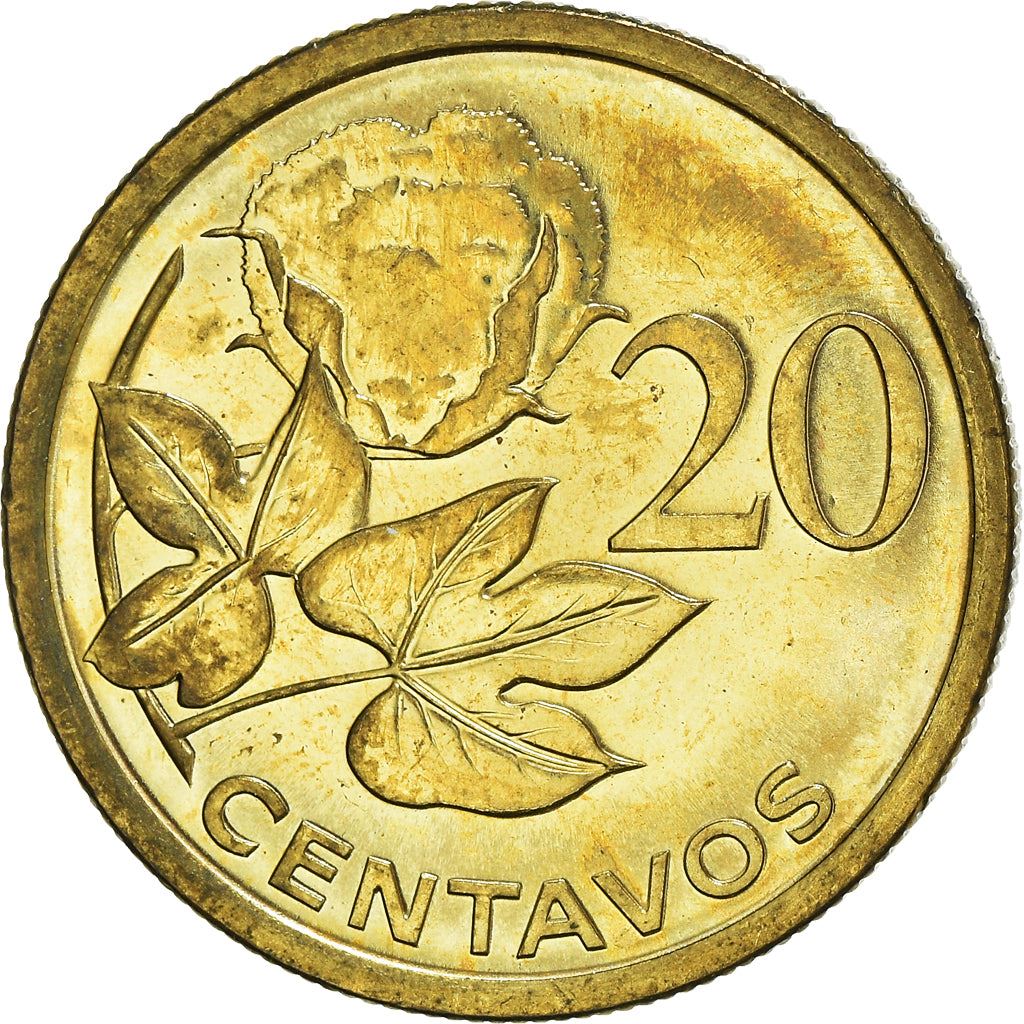 Mozambique | 20 Centavos Coin | Cotton Plant | Km:135 | 2006