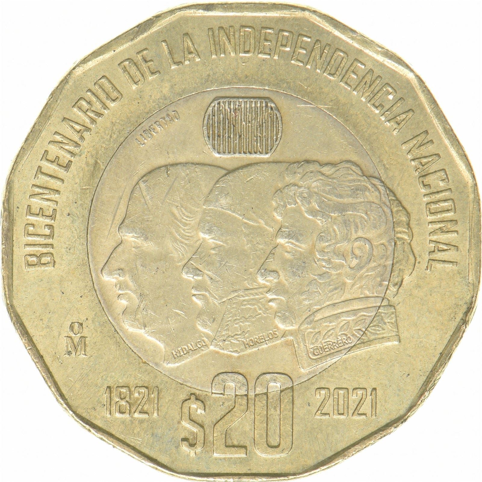 Mexico | 20 Pesos Coin | Bicentenary of the Independence | Bimetallic | KM:998 | 2021