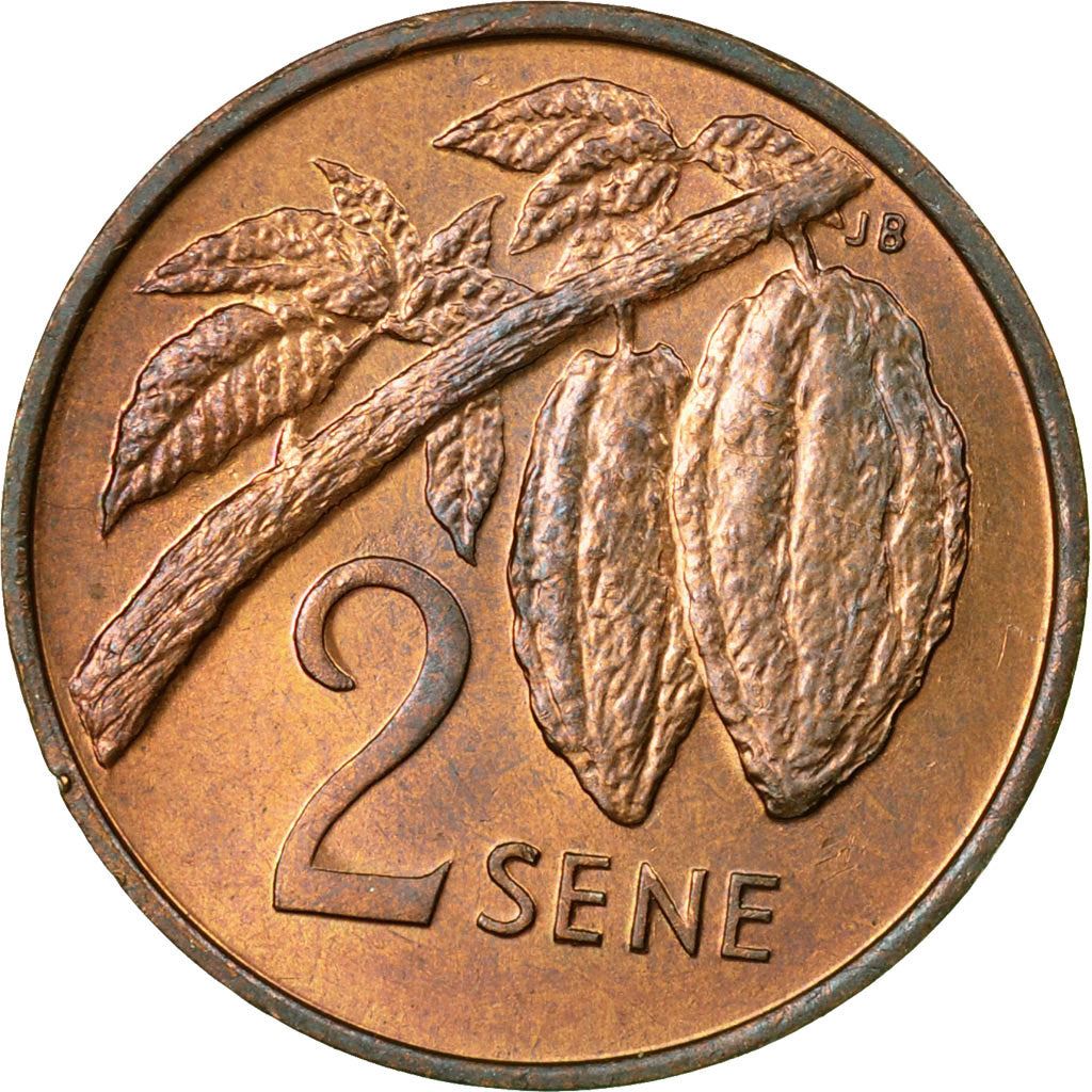 Samoa | 2 Sene Coin | Malietoa Tanumafili II | Cocoa Pods | Km:13 | 1974 - 1996