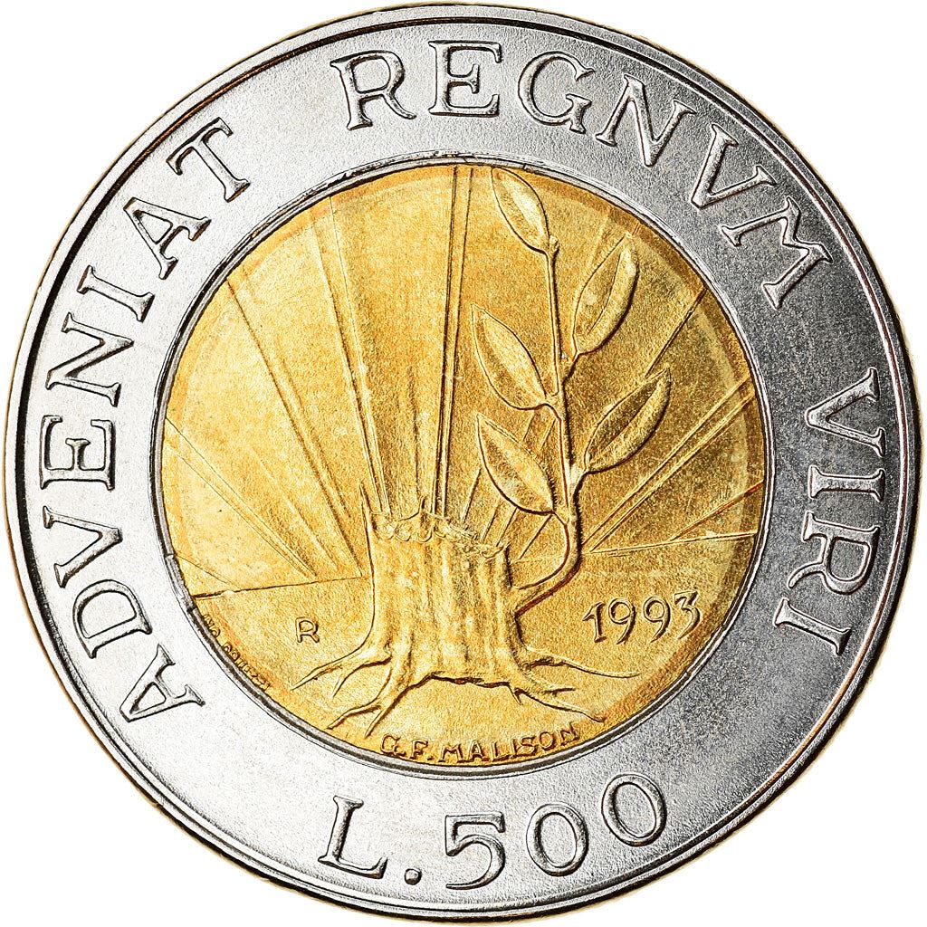 San Marino | 500 Lire Coin | Adveniat Regnum Viri | Km:301 | 1993