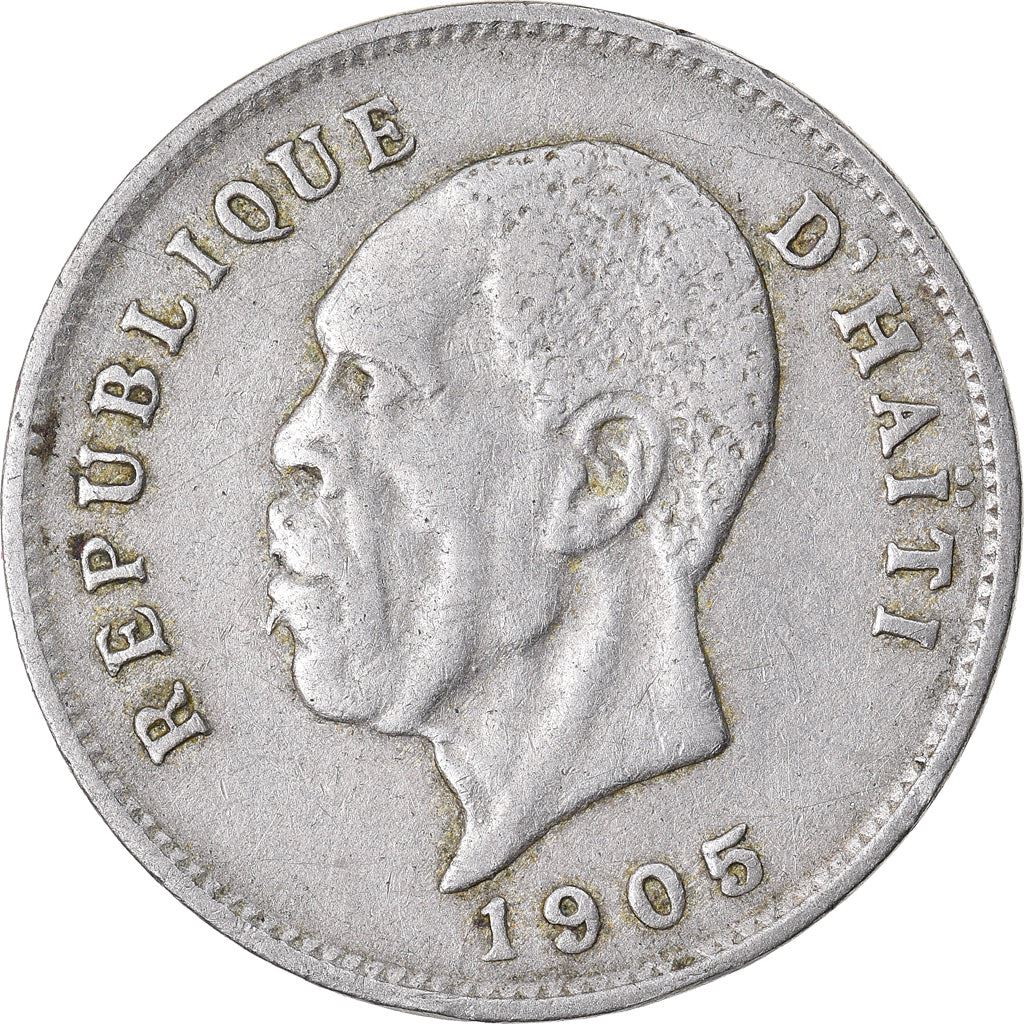 Haiti | 5 Centimes Coin | General Pierre Nord-Alexis | Cannon | Km:53 | 1904 - 1905