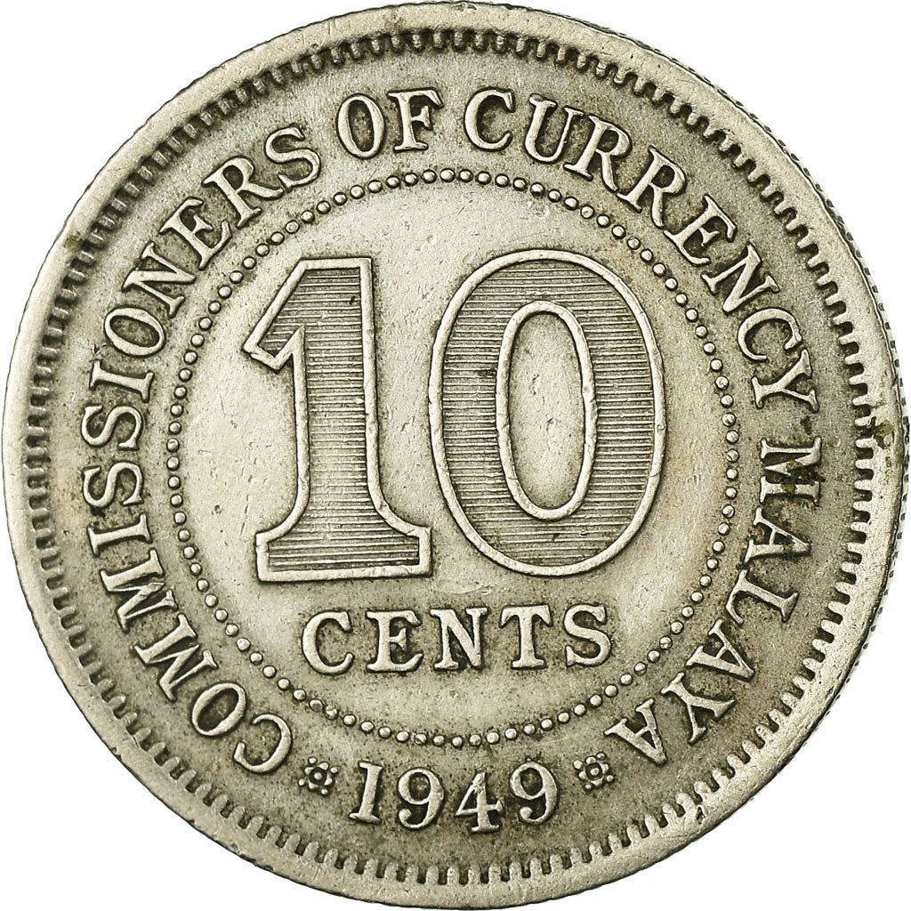 Malaya | 10 Cents Coin | George VI | Km:8 | 1948 - 1950