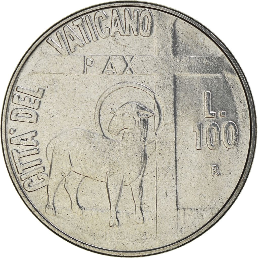 Vatican City | 100 Lire Coin | Lamb | Km:180 | 1984