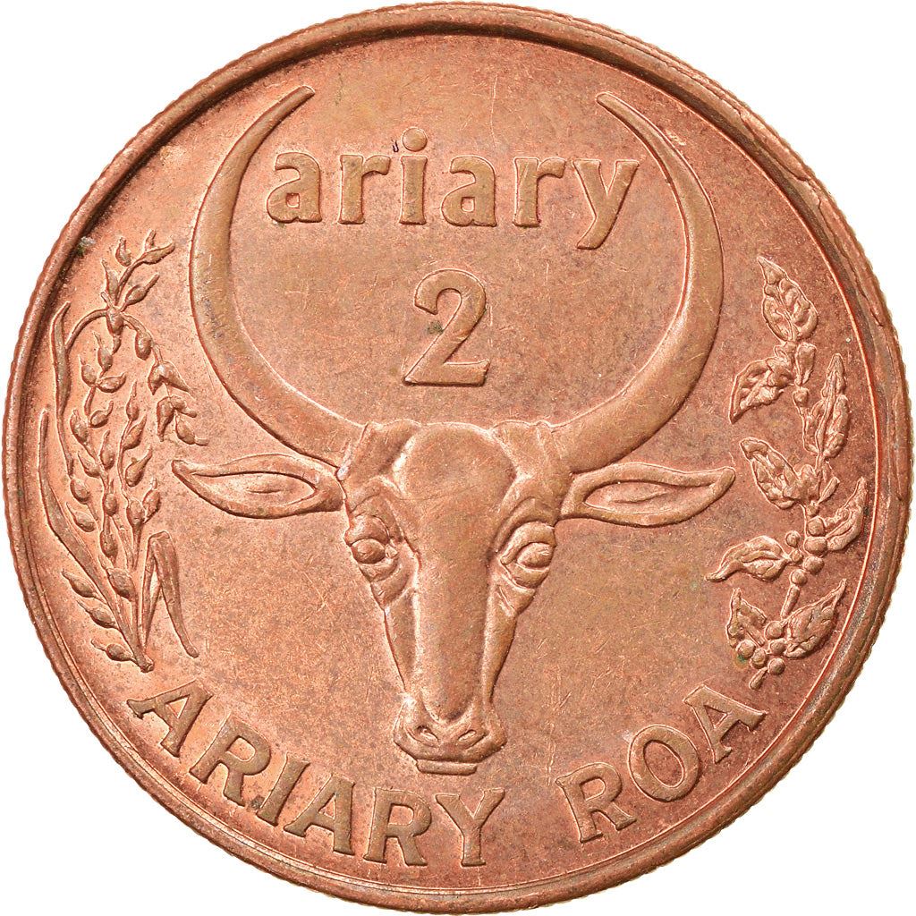 Madagascar | 2 Ariary Coin | Vanilla | Zebu | Km:30 | 2003