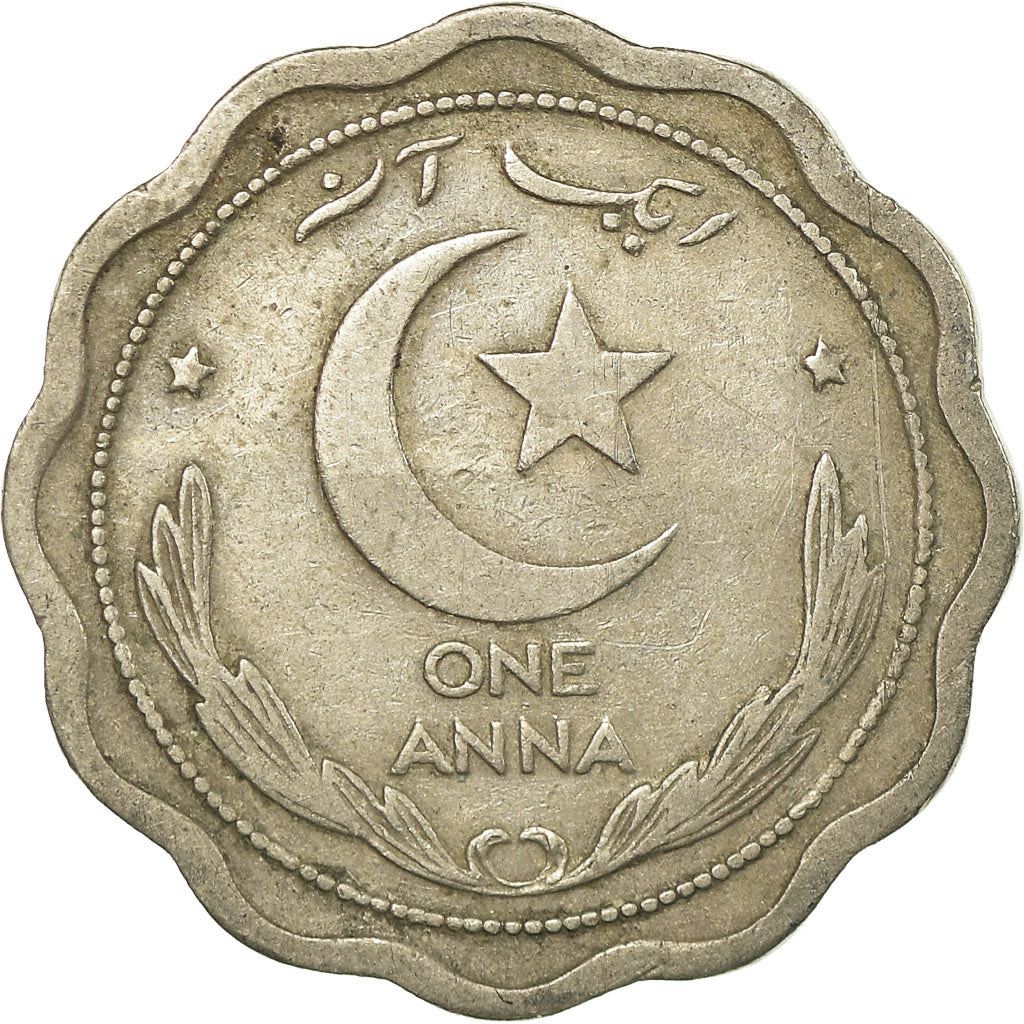 Pakistan | 1 Anna Coin | Crescent Moon | Km:3 | 1948 - 1952