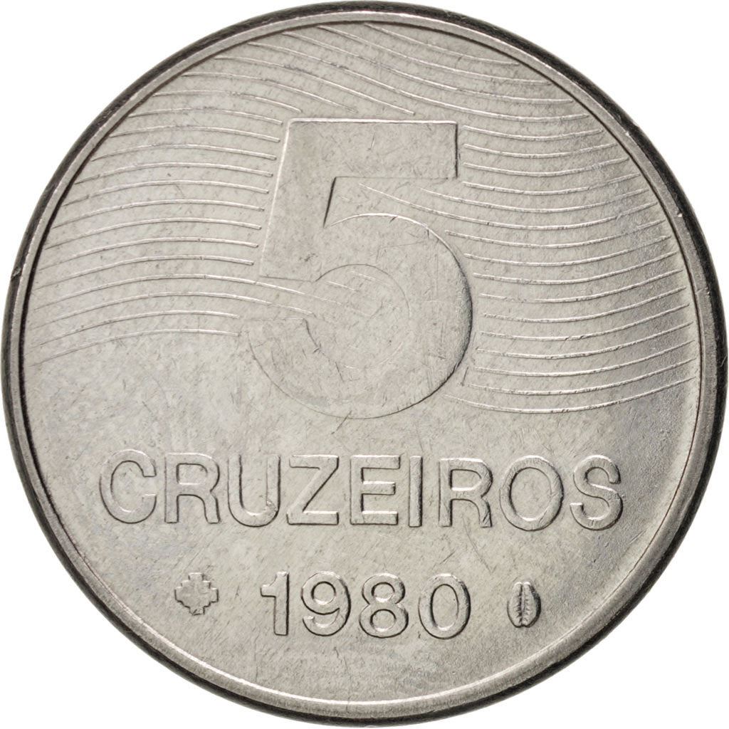 Brazil | 5 Cruzeiros Coin | Coffee plant | Km:591 | 1980 - 1984